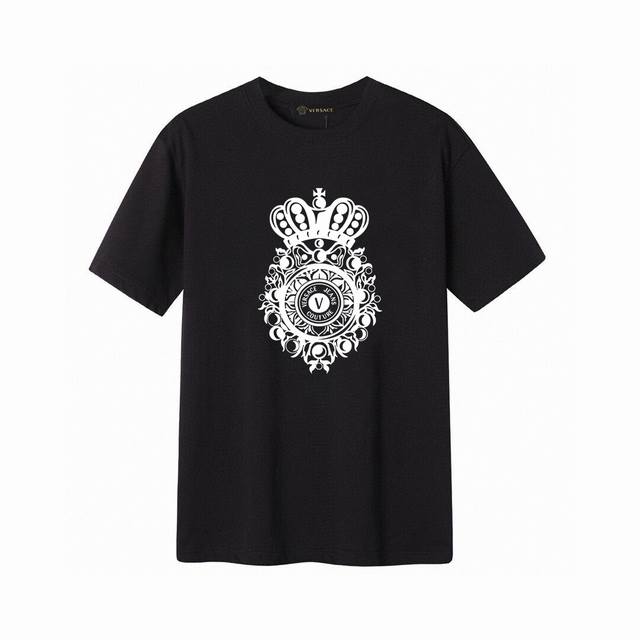 Versace Versace crown letter short-sleeved T-shirt, simple design looks very gen