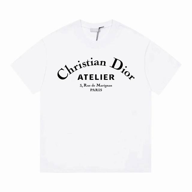 Dior's new short-sleeved T-shirt with letter print, simple and elegant design lo
