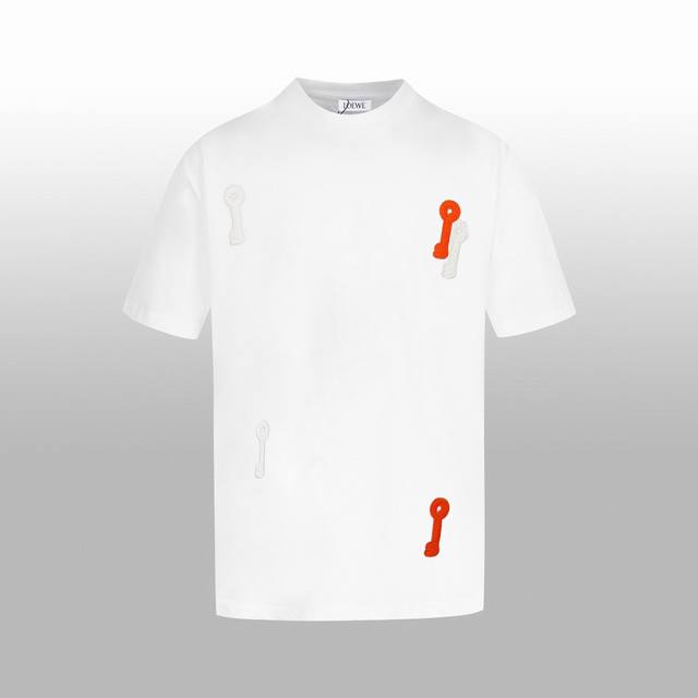 High version Loew* Embroidered Logo Couple Short T-shirt High-end simple style