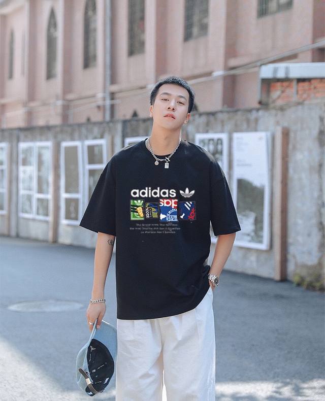 New arrival! Elements collide, super eye-catching! Adidas Trefoil couple round