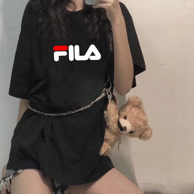 Fila Fila neutral style round neck cotton short-sleeved T-shirt, the iconic logo