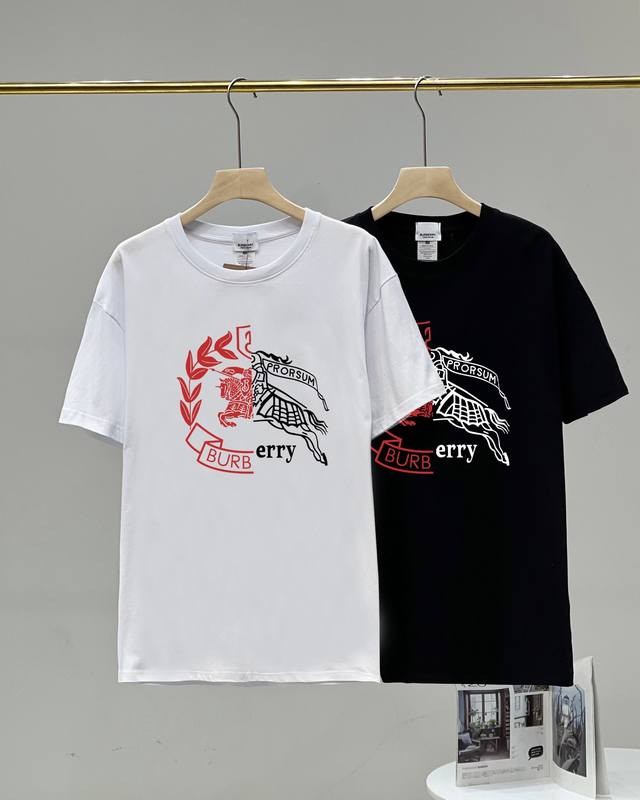 Burberry Spring and Summer Unisex Couple Short-sleeved T-shirt, in full conditi