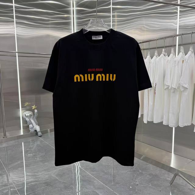 Niu Niu 2025 summer new round neck T-shirt personalized lettering model unisex l