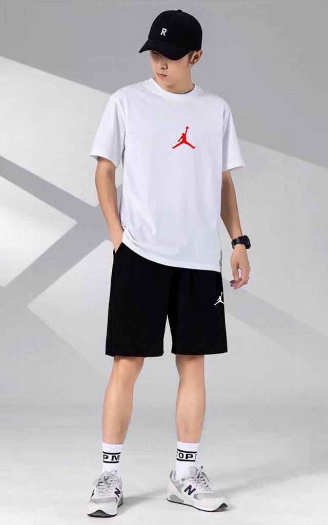 Jordan Jordan's new short-sleeved shorts sports suit! Versatile and suitable for