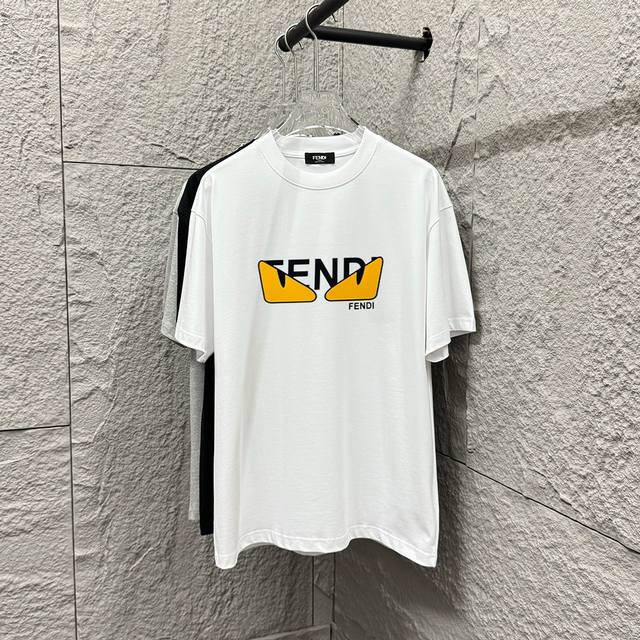 Fen*Fendi 2025 spring and summer new short-sleeved T-shirt classic eye letters t