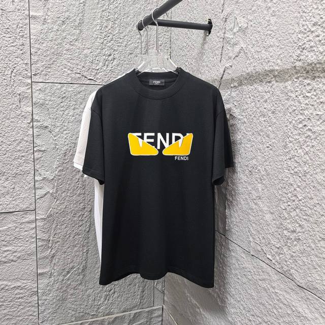 Fen*Di Fendi 2025 spring and summer new short-sleeved T-shirt classic eye letter
