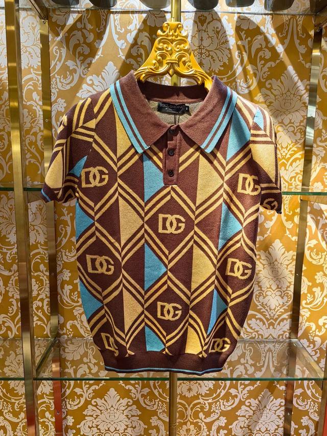 Synchronized with the counter & 2025 Ss new sweater Polo Dg jacquard fabric is m