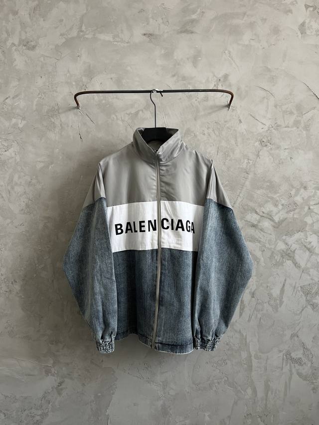 Balenciaga New Balenciaga Blcg New brand word Three-color washed denim patchwork