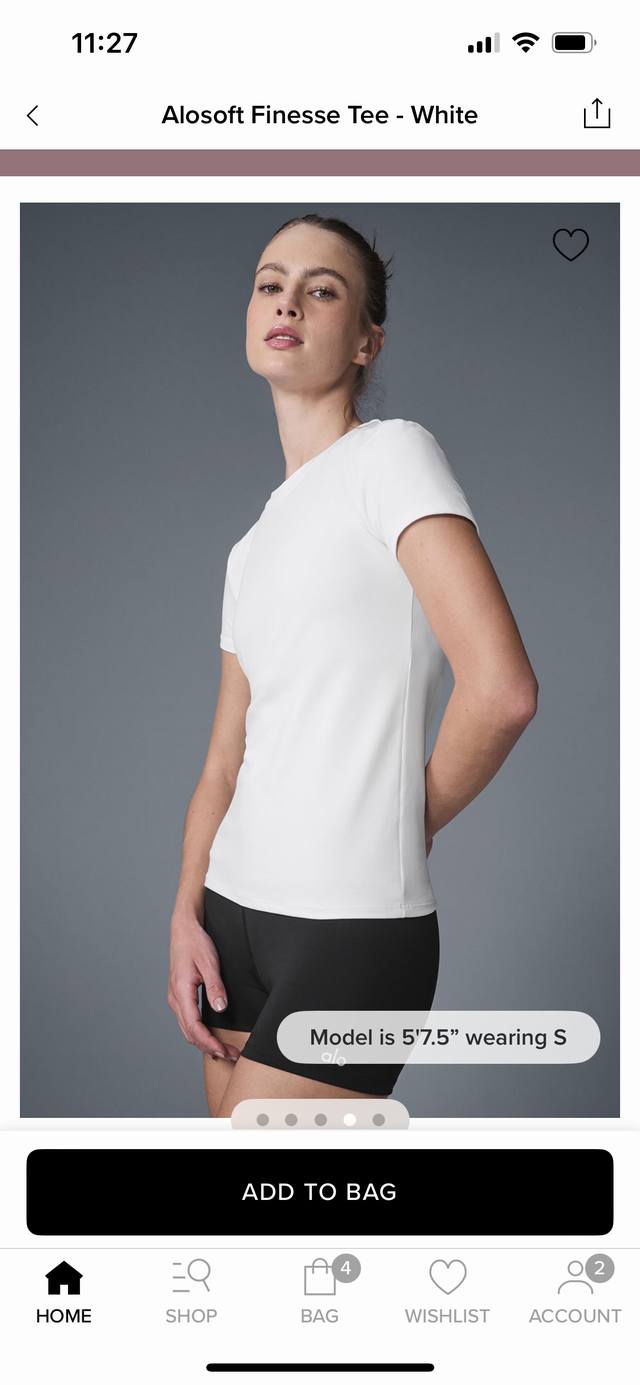 White Model-Alo Back Collar Reflective Small Logo Basic Slim Short Sleeve Size C