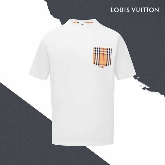 Style No. Sl210 Burberry plaid chest pocket round neck short sleeves Couples' s