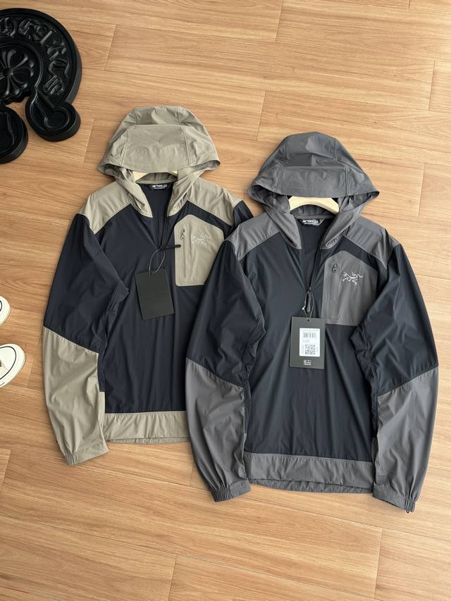 , Tsutaya men's sports casual half-zip hooded skin jacket, Upf80+ sun protection
