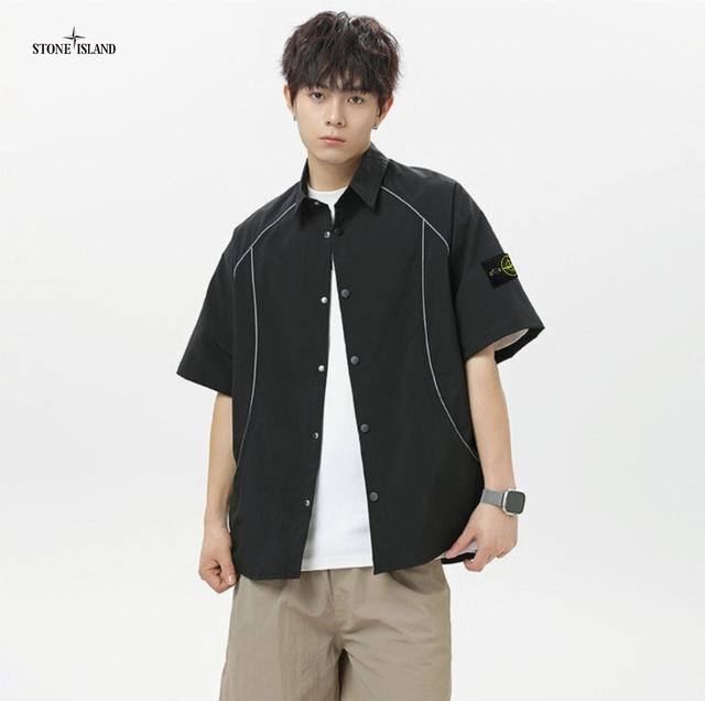 New Arrivals! ! ! ! ! Stone Island workwear versatile patchwork loose fashion sh