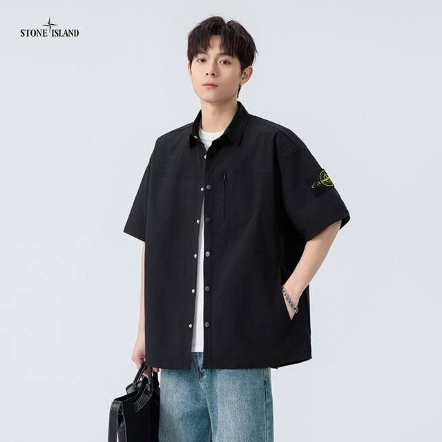 New Arrival! ! ! ! ! Stone Island Japanese retro loose fashion short-sleeved sh