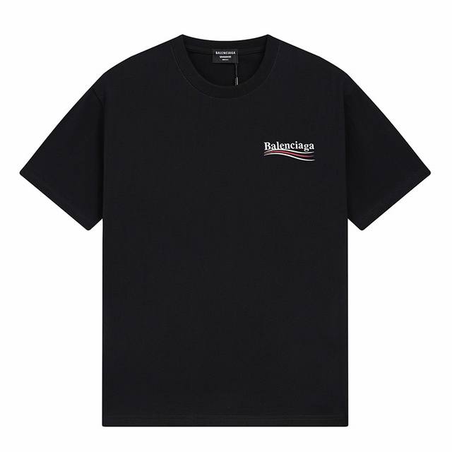 Balenciaga classic wave print short sleeves Fabric: 240g double yarn high-densit