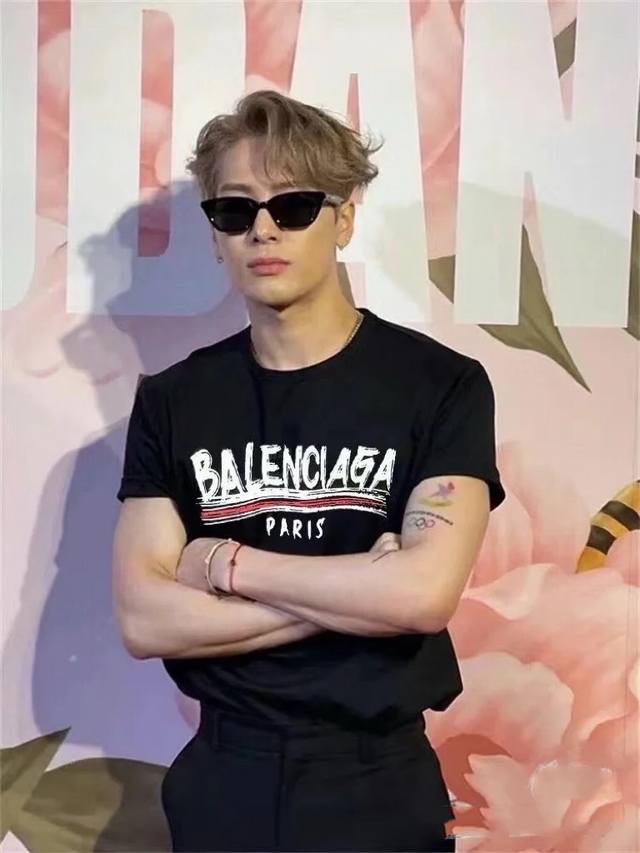 Balenciaga Balenciaga Coke Wave Letter Print Short Sleeve T-shirt Fabric: 240g d