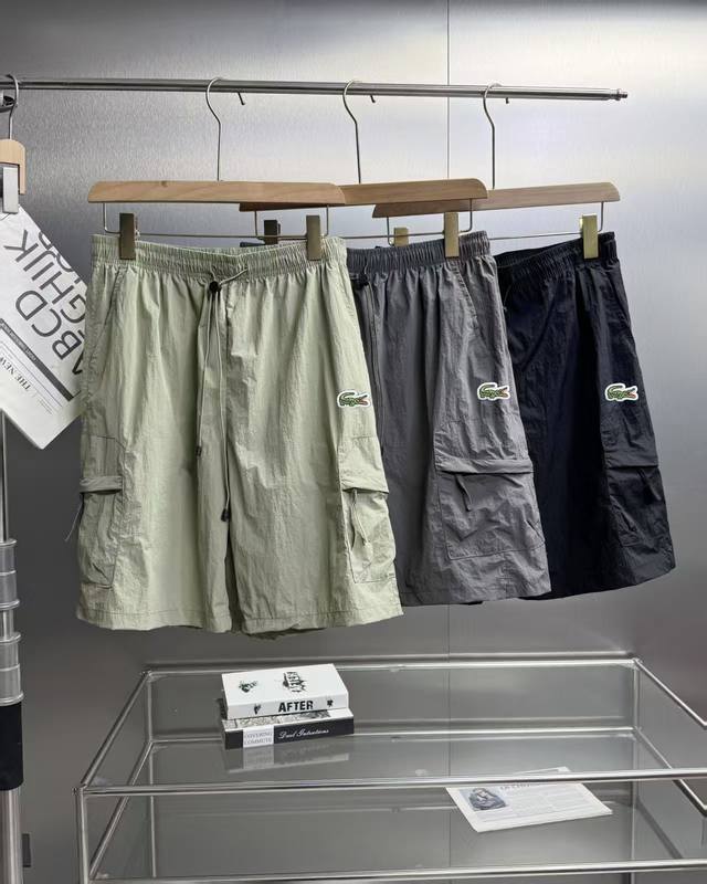 Lacoste French crocodile men's comfortable and breathable woven sports shorts. N