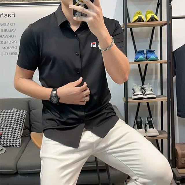 Fila Fila Summer Thin Ice Silk Seamless Men's Anti-wrinkle Business Slim-fitting