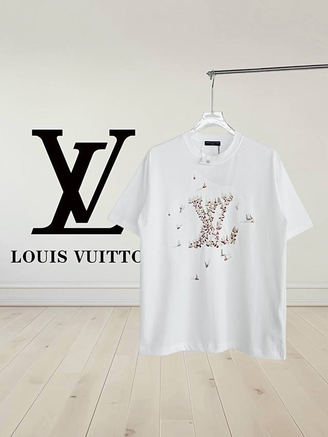 high version] Louis Vuitton 2025Ss latest embroidered sailboat short-sleeved T-