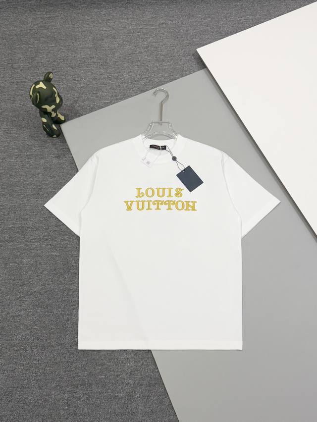 High version] Louis Vuitton*Louis Vuitton embroidered overlapping logo round nec