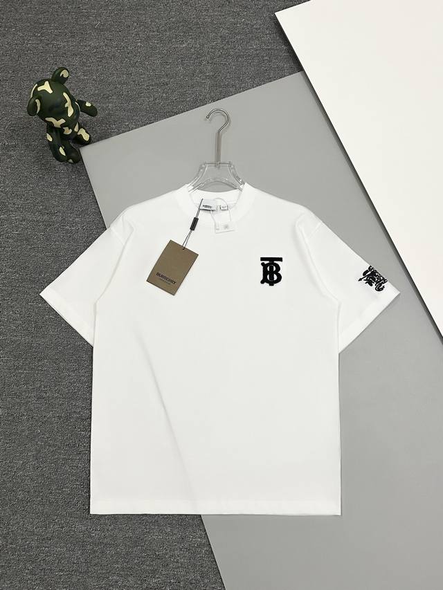 high version] Burberry 25Ss classic short sleeves with Tb toothbrush embroidery