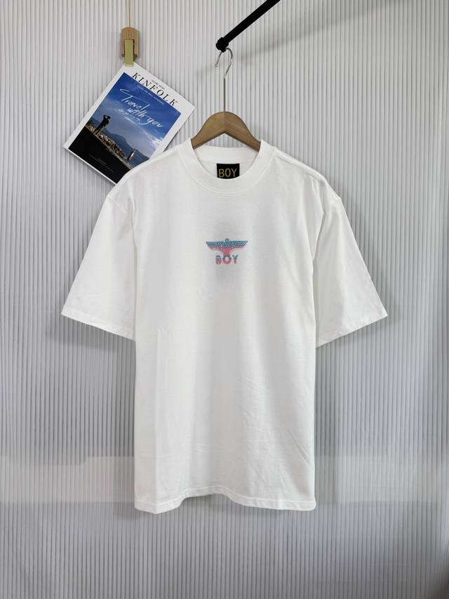 Boy Eastern2025 new style printed and hot diamond craft round neck loose T-shirt