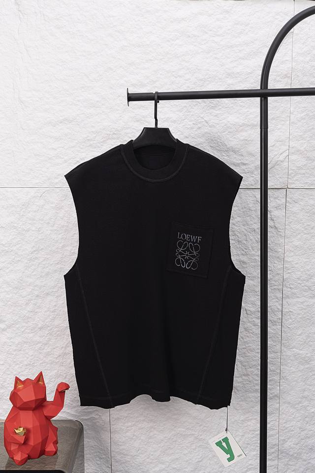 Style No. F054 Loewe sleeveless round neck T-shirt 320g composite fabric The up