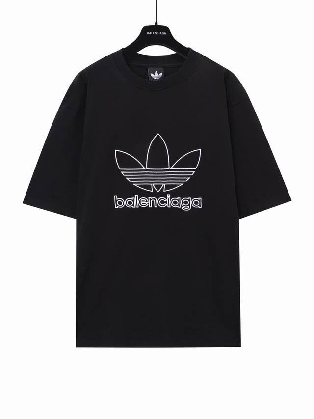 Aenia Paris home Adidas co-branded clover embroidered short-sleeved T-shirt Fabr