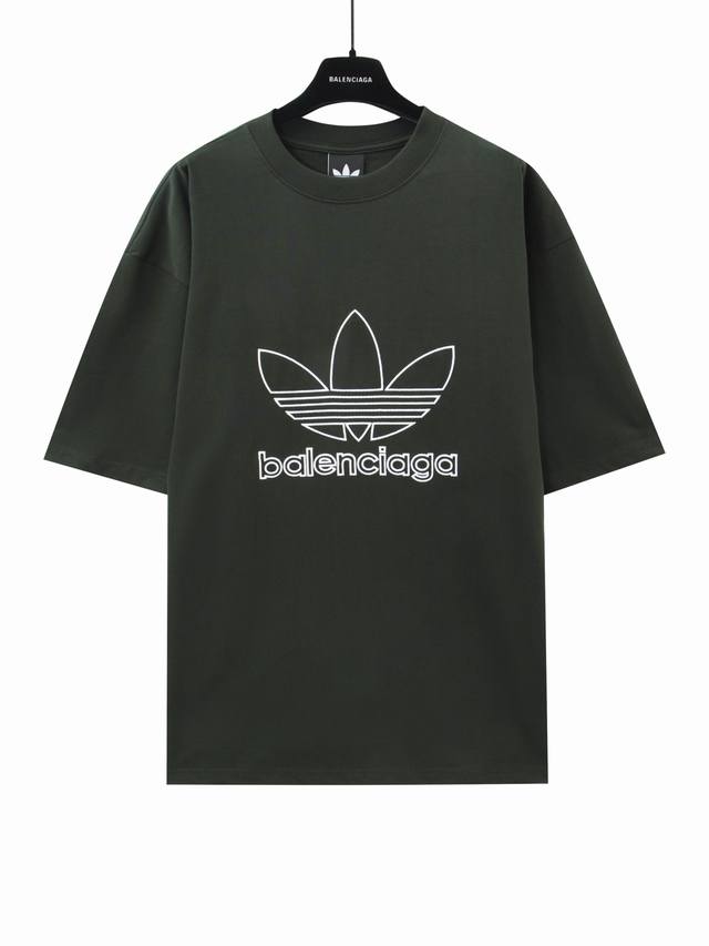 Aenia Paris home Adidas joint clover embroidered short-sleeved T-shirt - dark gr