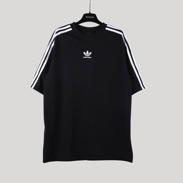 Aeniaa Balenciaga three-ribbon classic joint short-sleeved T-shirtFabric: double