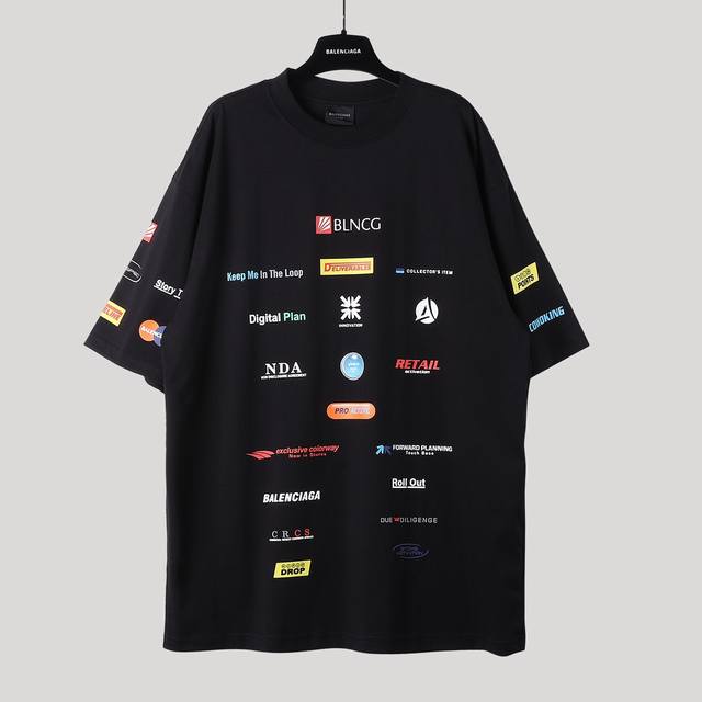 Brand: Aeniaa BalenciagaName; Racing label T-shirtFabric: double yarn 32s 240g -