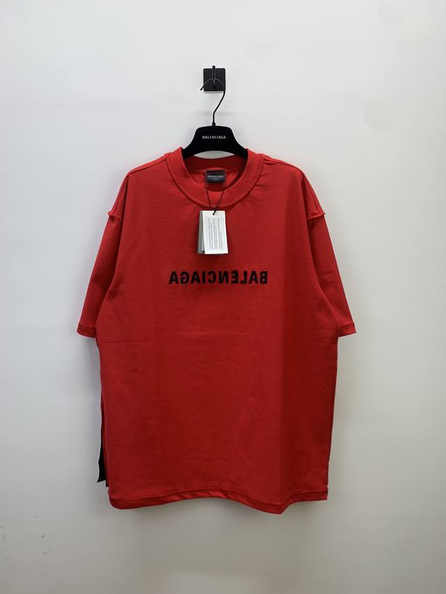 Aenia Parisian mirrored reverse letter embroidered short-sleeved T-shirt Fabric: