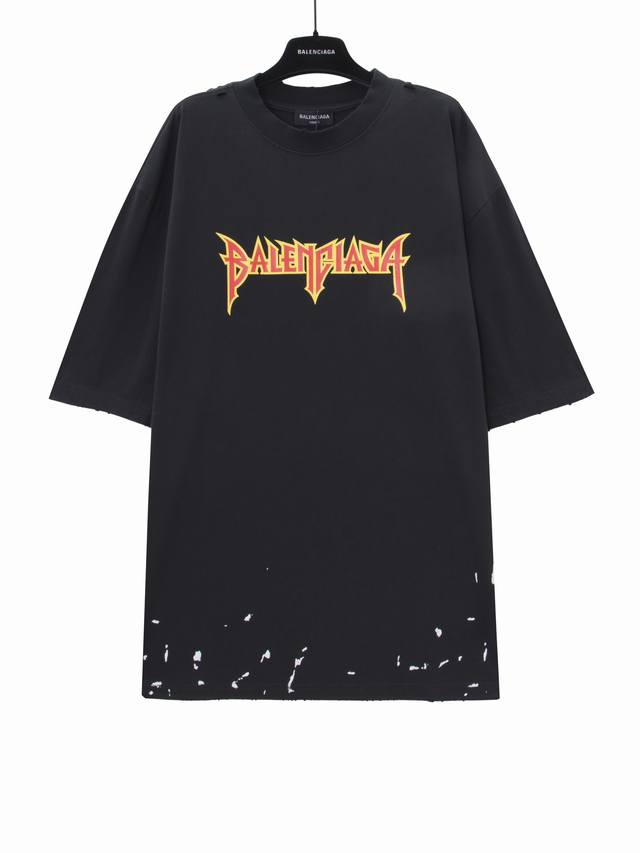 Aenia Parisian Metal Rock Crack Short Sleeve T-shirt Fabric: Double yarn 32s 240