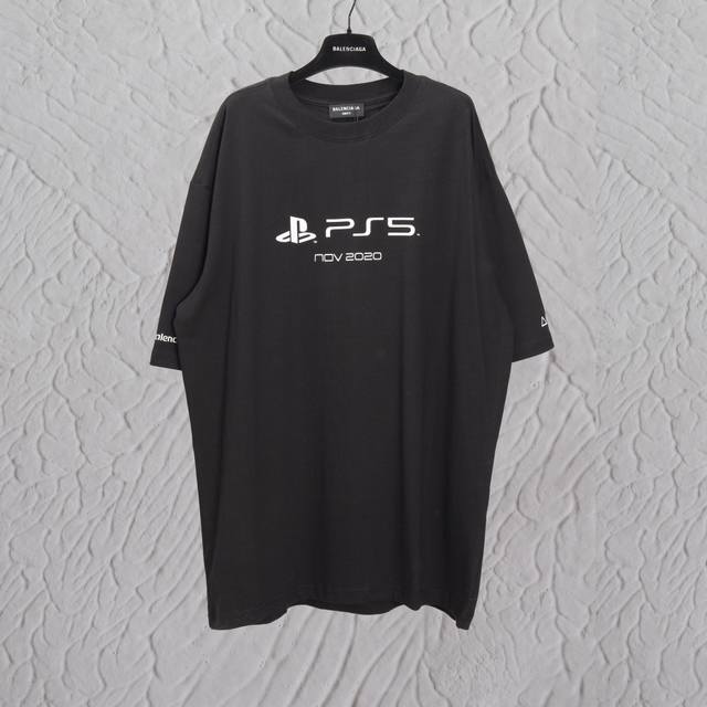 Aenia Paris Home Ps5 printed short-sleeved T-shirt Fabric: double yarn 32s 240g-