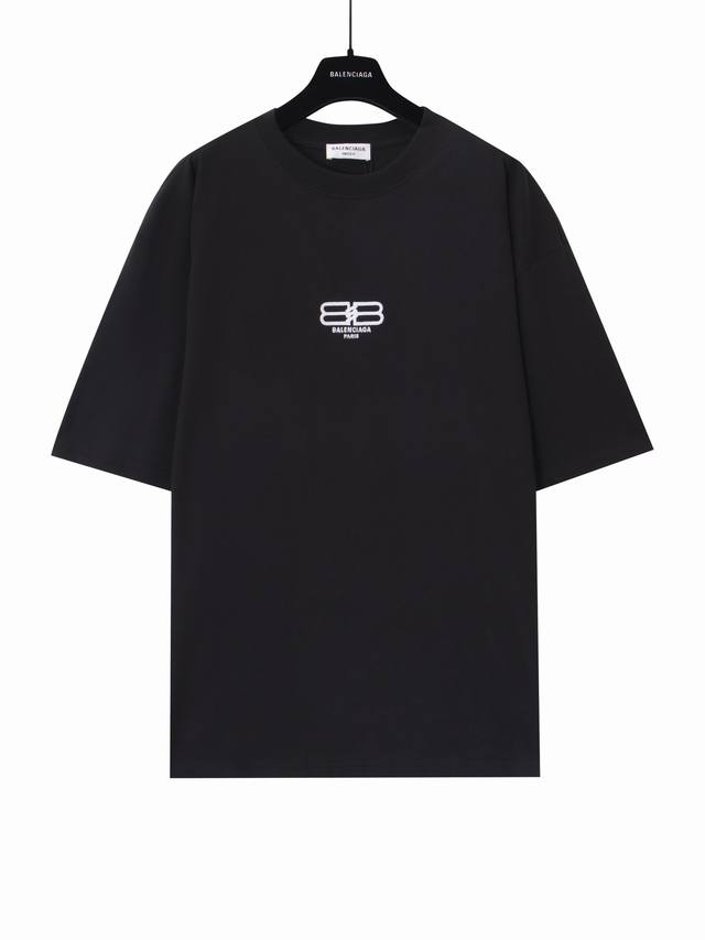 Aenia Parisian double B lock embroidered short-sleeved T-shirt Fabric: 240g doub