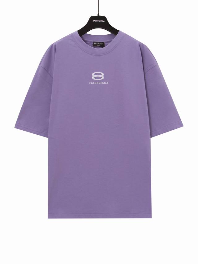 Aenia Paris double circle embroidered short-sleeved T-shirt Fabric: 240g double