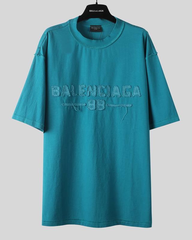 Balenciaga 25Ss The highest version on the market Applique embroidery short slee