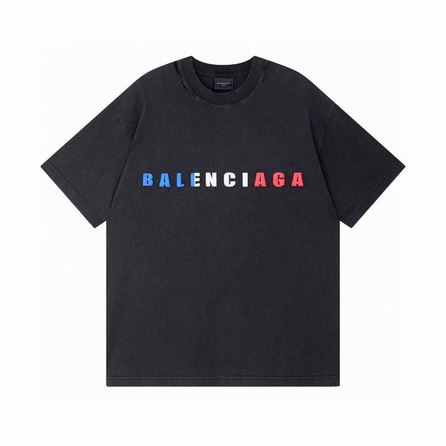 Balenciaga Paris family 2025 Ss English color logo foam letter printing worn and