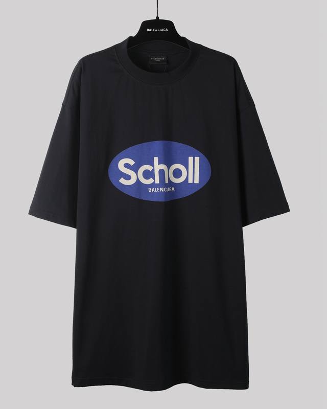 Balenciaga Ss25 The highest version on the market Scholl blue printed short slee