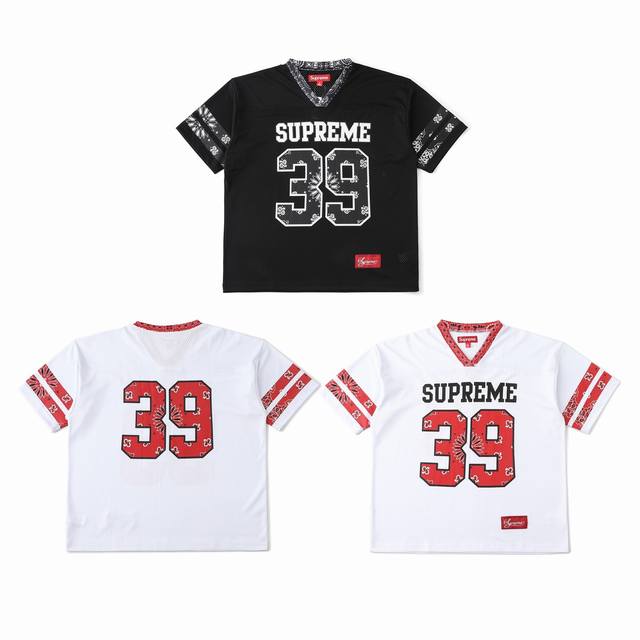 Supreme Ss25 Week14 Bandana Football Jersey Logo Cashew flower element print pat