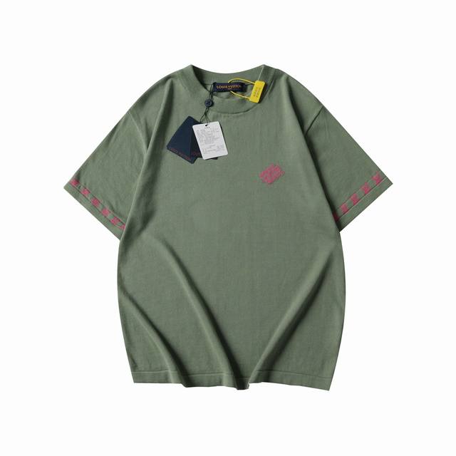 Lv Letter sleeves round neck woolen short sleeves Original purchase of P10,700,