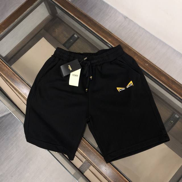 Fen*Di Fendi 2025 new casual shorts ~ Customized sweatshirt terry cotton fabric,
