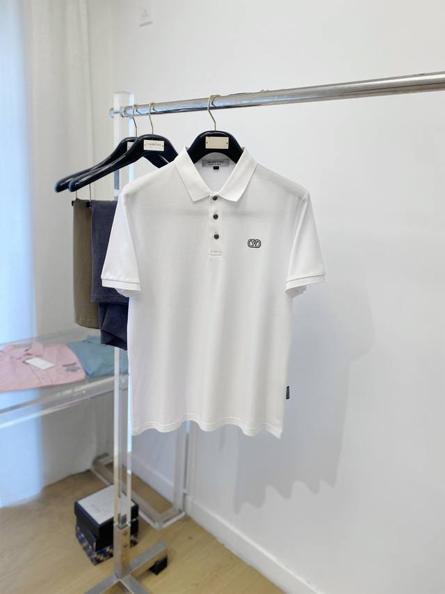 Valentino 2025Ss new summer Logo men's lapel Polo shirt! Classic business men's