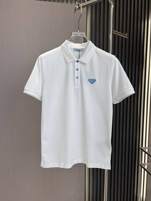 P Pujia 25Ss new summer lapel short-sleeved high-grade 260g Zhudi cotton materia