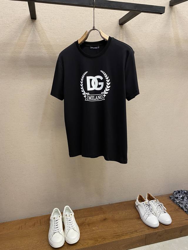 Dg, Dolce&Gabbana new crown Dg printed logo round neck thick short-sleeved T-shi