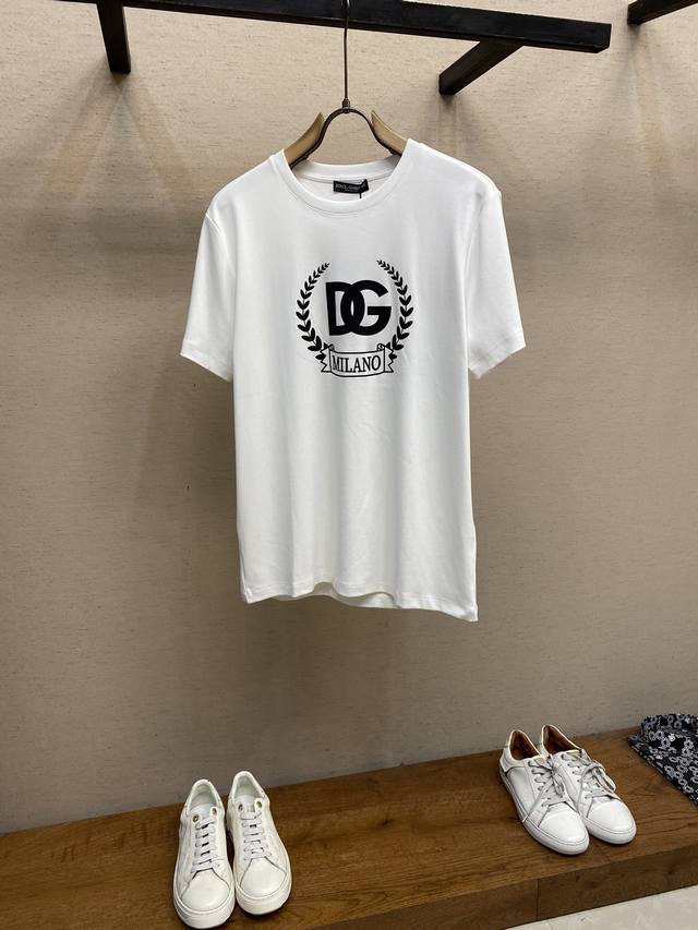 Dg, Dolce&Gabbana's new crown Dg printed logo round neck thickened short-sleeved