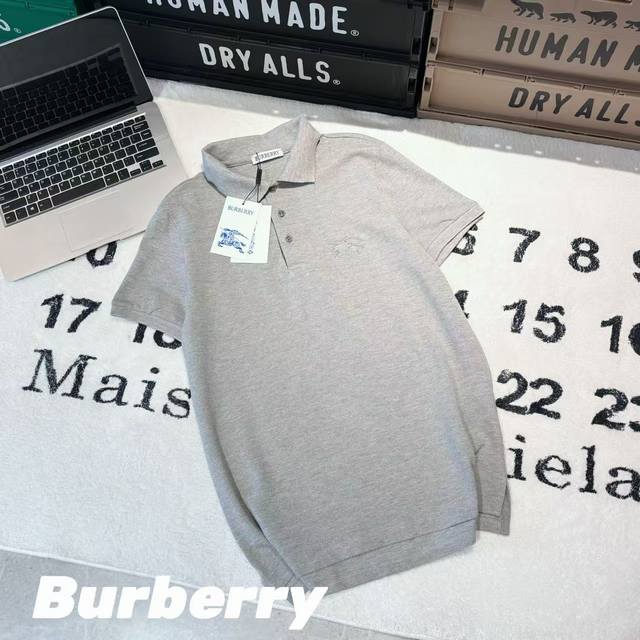 Burberry 25Ss Warhorse Embroidered Logo Polo Short Sleeve Unisex - Fabric: Adopt