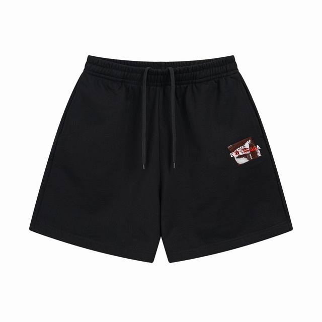 Balenciaga Paris family 2025 Ss new letter logo embroidery tape glued shorts The