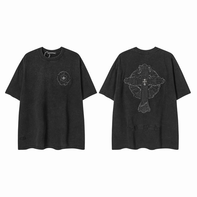 Spot 2260 New Kro high-end top goods washed heavy-duty folded cloth embroidery