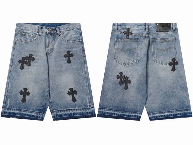 Spot 9920 European and American trendy brand Ch cross leather embroidery raw ed