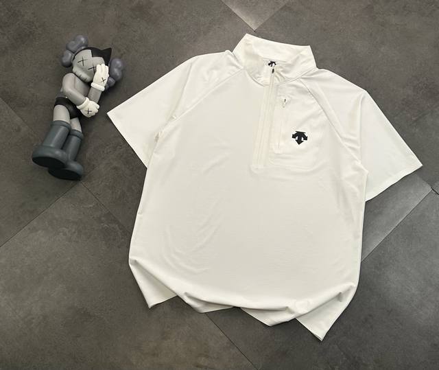 Trendy brand Descente breathable quick-drying silicone Polo short sleeves! The